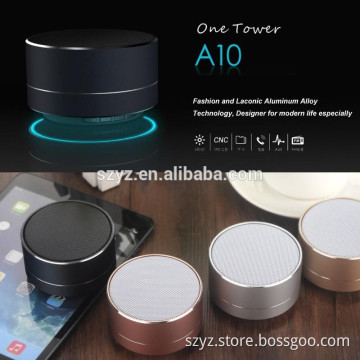 2016 A10 New Arrival Fashion Alluminum Alloy Factory direct sale Portable Wireless Mini Bluetooth Speaker